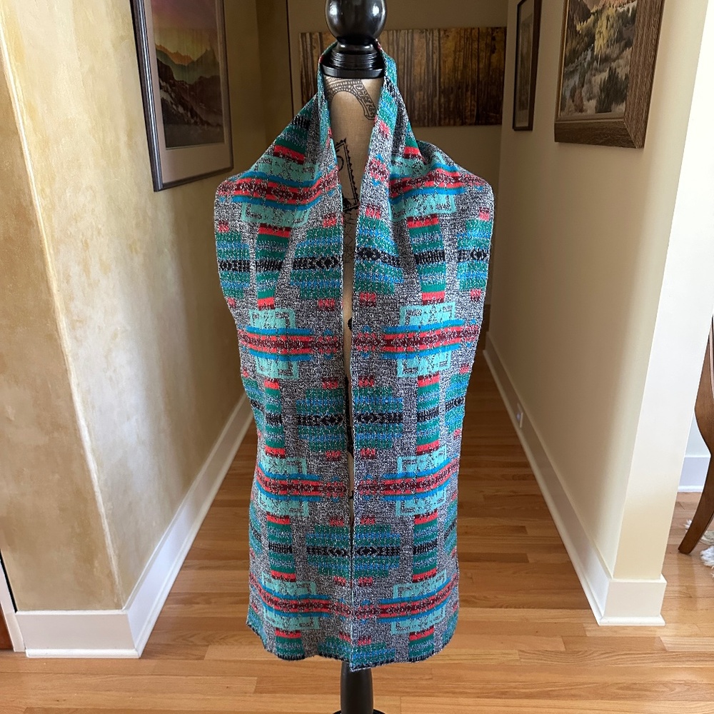 Native Winter Scarf Southwestern Indian Pattern Multi Color